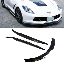 NINTE For Chevy Corvette C7 Front Lip Side Skirts Z06 Stingray Grand Sport ABS Gloss Black Body Kits - NINTE