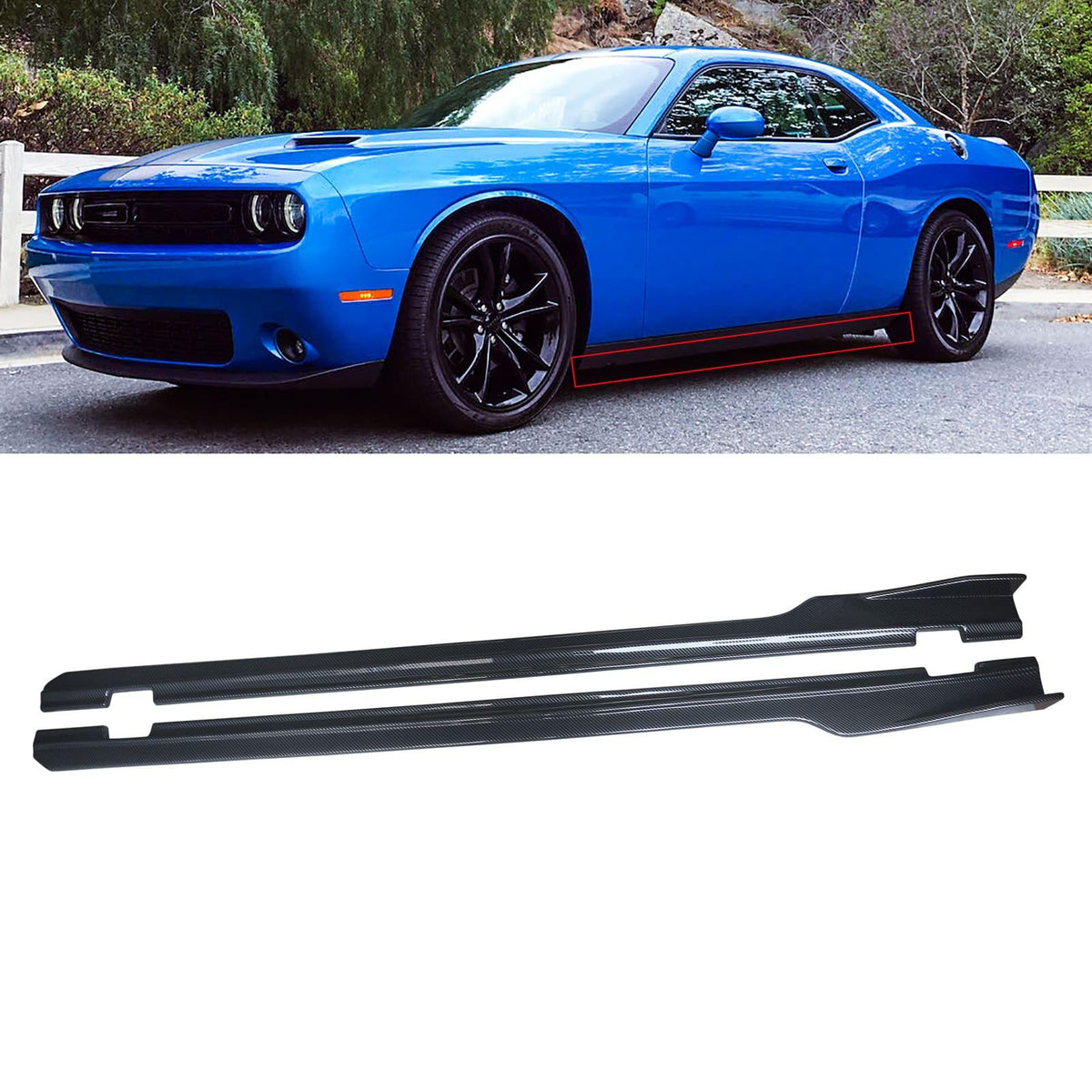 NINTE Side Skirts for 2015-2023 Dodge Challenger Rocker Panel Extension ...