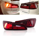 NINTE Taillights for For 2006-2012 Lexus IS250 IS350 Pair LED Tail Lights Red Rear Lamps
