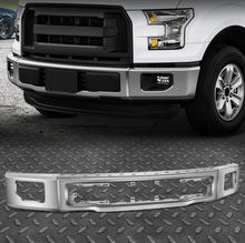 Charger l'image dans la galerie, NINTE For 2015 2016 2017 Ford F150 Chrome Stamped Steel Front Bumper Face Bar w/ Fog Light Hole One-Piece Stronger and More Reliable