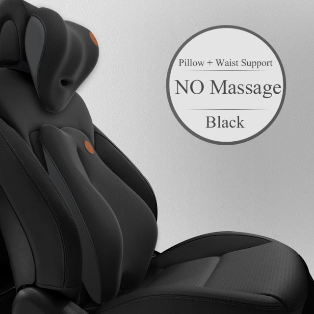 Ninte Auto Waist Seat Back Cushion Car Pillow Set Electric Massage Lumbar No Bk Accessories