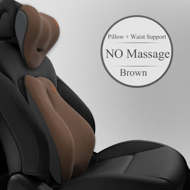 Ninte Auto Waist Seat Back Cushion Car Pillow Set Electric Massage Lumbar No Bn Accessories
