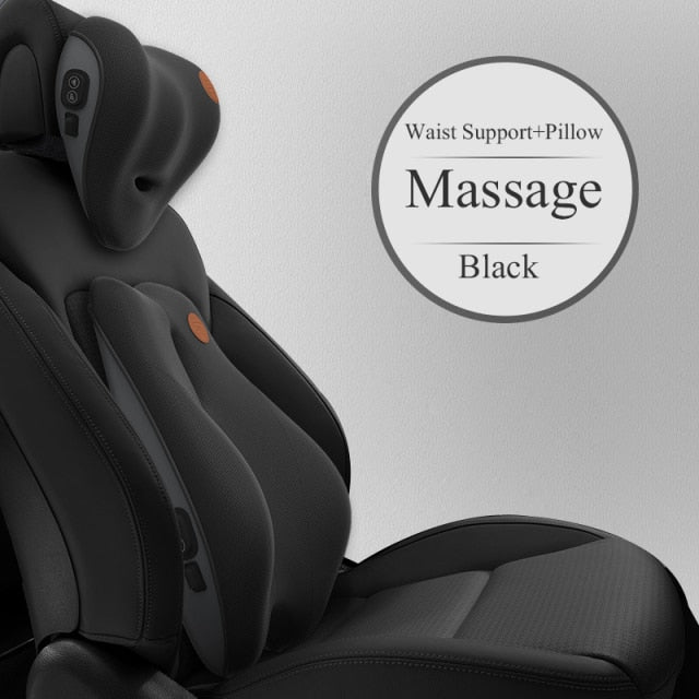 Ninte Auto Waist Seat Back Cushion Car Pillow Set Electric Massage Lumbar Bk Accessories
