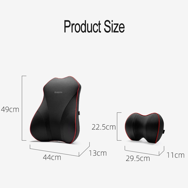 Ninte Breathable Car Neck Pillow Set Lumbar Seat Support Cushion Universal Back Pillows Accessories