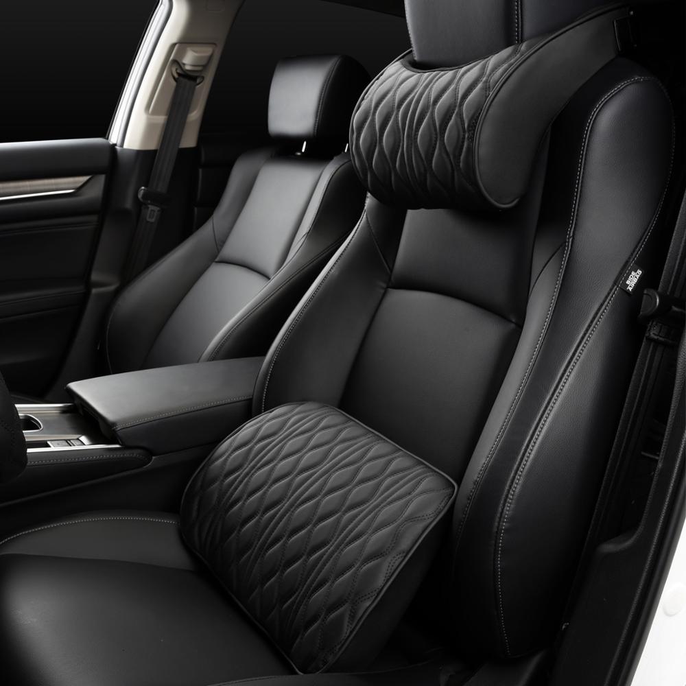 Ninte Memory Foam Car Headrest Seat Supports Sets Back Cushion Adjustment Auto Neck Rest Lumbar
