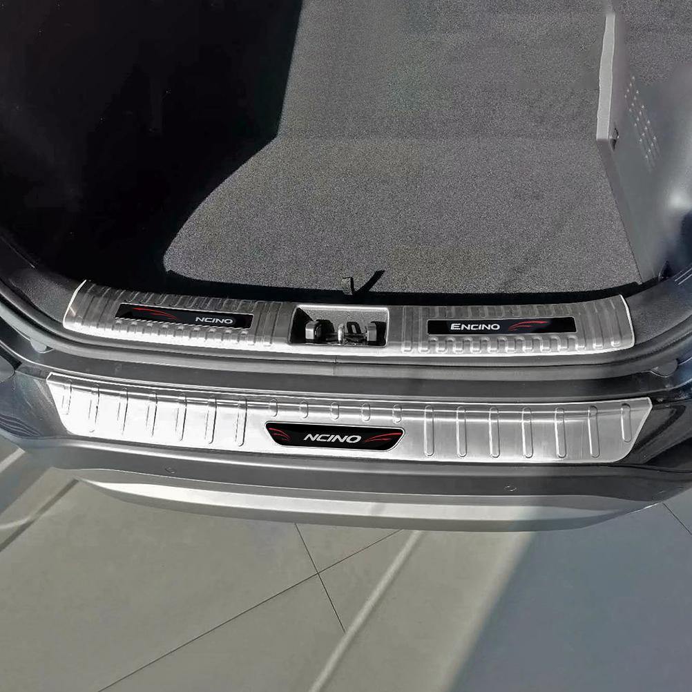 NINTE Hyundai Kauai Kona Encino SUV 2017-2020 Interior Stainless Rear Outer Bumper Protector Scuff Plate Guard Cover - NINTE
