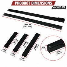 NINTE Side Rocker Panel Splitter Kit Fit for Lexus IS250 IS350 2006-2013 Painted Gloss Black 78.7-Inch 6-Piece Without Logo - NINTE