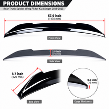 NINTE Rear Trunk Spoiler Wing Fit for Kia Stinger 2018-2023 Painted Gloss Black One Piece Highkick Duckbill Style