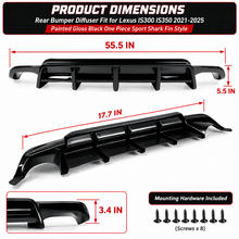 NINTE Rear Bumper Diffuser Fit for Lexus IS300 IS350 2021-2026 Gloss Black CTM Design V1 - NINTE