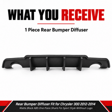 NINTE Rear Bumper Diffuser Fit for Chrysler 300 300S 2012-2014 Matte Black Shark Fin Style - NINTE
