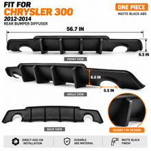 NINTE Rear Bumper Diffuser Fit for Chrysler 300 300S 2012-2014 Matte Black Shark Fin Style - NINTE