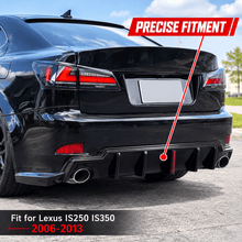 NINTE Rear Bumper Diffuser Kit Fit for Lexus IS250 IS350 2006-2013 Gloss Black LED JDM Style - NINTE