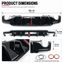 NINTE Rear Bumper Diffuser Kit Fit for Lexus IS250 IS350 2006-2013 Gloss Black LED JDM Style - NINTE