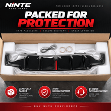 NINTE Rear Bumper Diffuser Kit Fit for Lexus IS250 IS350 2006-2013 Gloss Black LED JDM Style - NINTE