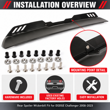 NINTE Rear Trunk Wickerbill Spoiler Wing Fit for DODGE Challenger 2008-2023 SRT Style