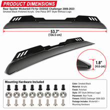 NINTE Rear Trunk Wickerbill Spoiler Wing Fit for DODGE Challenger 2008-2023 SRT Style
