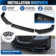 NINTE Front Bumper Lip Splitter Fit for Chrysler 300 2015-2023 Gloss Black - NINTE
