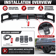 NINTE Rear Bumper Diffuser Kit Fit for Honda Accord 2023-2026 Gloss Black with LED Light - NINTE