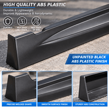 NINTE Left and Right Rocker Side Skirt Kit Fit for Honda Civic Sedan 4DR 2006-2011 Black ABS Plastic RR Style - NINTE