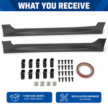 NINTE Left and Right Rocker Side Skirt Kit Fit for Honda Civic Sedan 4DR 2006-2011 Black ABS Plastic RR Style - NINTE