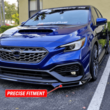NINTE Front Bumper Lip Splitter Fit for Subaru WRX 2022-2026 Gloss Black ST Style - NINTE