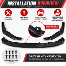 NINTE Front Bumper Lip Splitter Fit for Subaru WRX 2022-2026 Gloss Black ST Style - NINTE