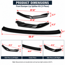 NINTE Front Bumper Lip Splitter Fit for Subaru WRX 2022-2026 Gloss Black ST Style - NINTE