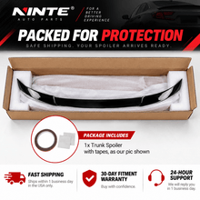NINTE Rear Trunk Lip Spoiler Wing Fit for Honda Accord 2018-2022 Painted Gloss Black One Piece Highkick Duckbill Style Without Logo - NINTE