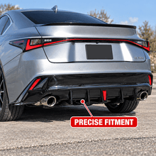 NINTE Rear Bumper Diffuser Lip Fit for Lexus IS300 IS350 2021-2025 Painted Gloss Black 3-Piece Sport Style with LED - NINTE