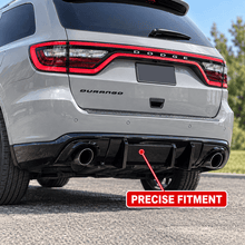 NINTE Rear Bumper Diffuser Fit for Dodge Durango 2011-2024 Painted Gloss Black 3-Piece V2 Shark Fin Sport Style - NINTE