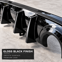 NINTE Rear Bumper Diffuser Fit for Dodge Durango 2011-2024 Painted Gloss Black 3-Piece V2 Shark Fin Sport Style - NINTE