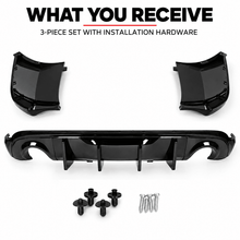 NINTE Rear Bumper Diffuser Fit for Dodge Durango 2011-2024 Painted Gloss Black 3-Piece V2 Shark Fin Sport Style - NINTE