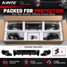 NINTE Rear Bumper Diffuser Fit for Dodge Durango 2011-2024 Painted Gloss Black 3-Piece V2 Shark Fin Sport Style - NINTE