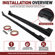 NINTE Side Rocker Panel Extension Kit Fit for Honda Accord 4-Door Sedan 2013-2017 Black PP Plastic MOD Style Without Logo - NINTE