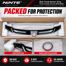 NINTE Rear Trunk Spoiler Wing Fit for Honda Accord 2018-2022 Painted Gloss Black One Piece R Style Duckbill