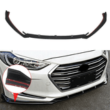 NINTE Front Bumper Lip For Hyundai Elantra 2017 2018 Gloss Black Splitter