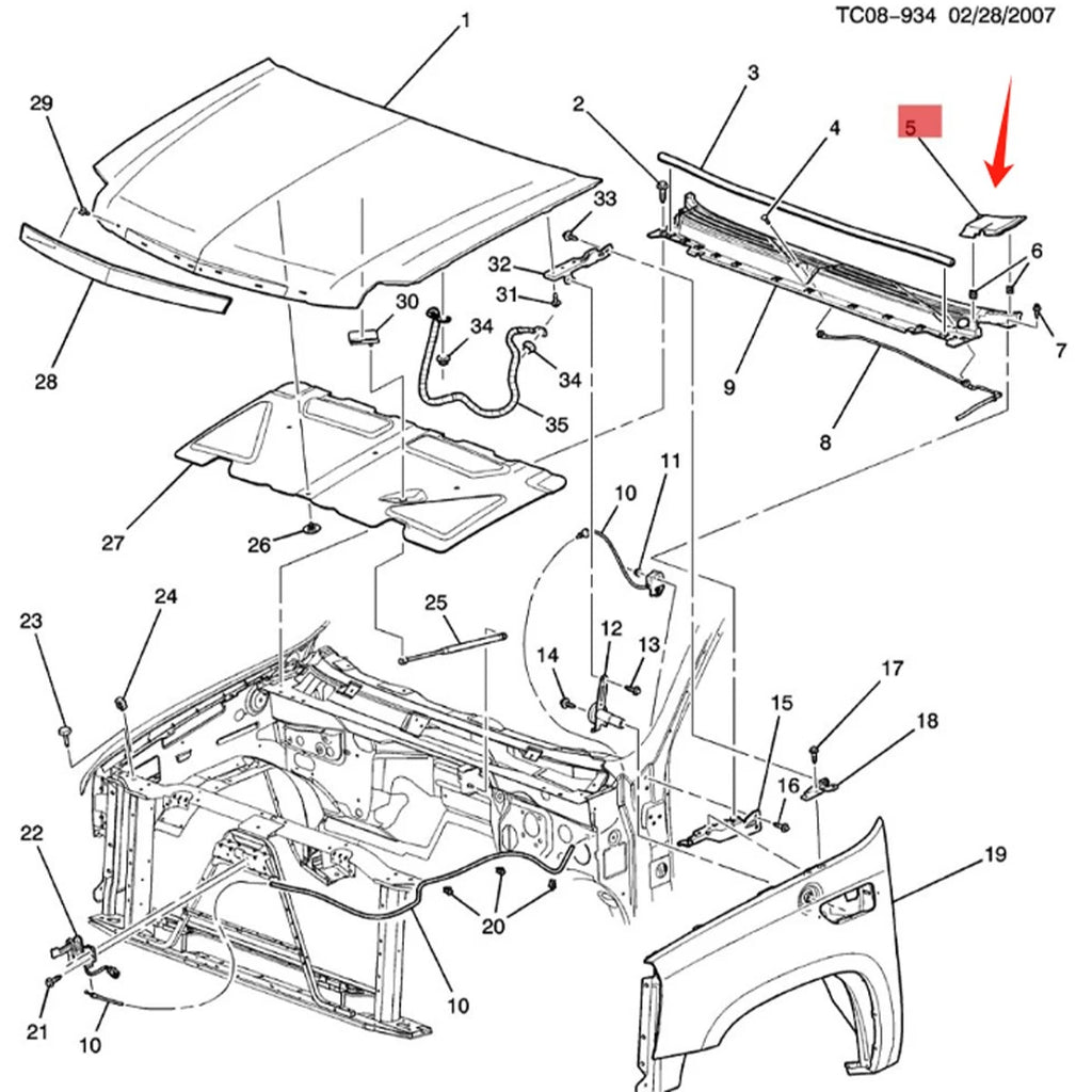 NINTE Windshield Wiper Cowl End Air Inlet Panel For 2007 - 2014 Tahoe Yukon Escalade - NINTE