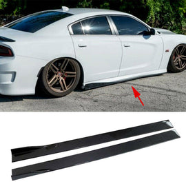 NINTE Side Skirts 2.2M/86.6 Inch Universal Fit PP Carbon Look Rocker Panel Extension Lip Splitters 3pcs - NINTE