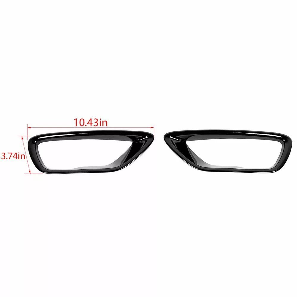 NINTE Front Fog Light Cover For 2018 - 2021 Jeep Grand Cherokee Gloss Black Trim Overlay - NINTE