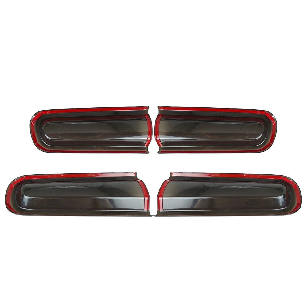 NINTE Rear Guard Trim Kit For 2015 - 2024 Dodge Challenger Accessories Tail Light Covers Exterior Frame Smoked Black 4Pcs - NINTE
