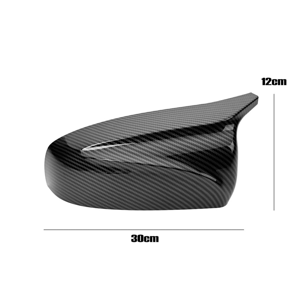 NINTE For 2007-2013 BMW X5 X6 E70 E71 M Style Side Wing Mirror Covers Cap Closs Black Carbon Fiber Look