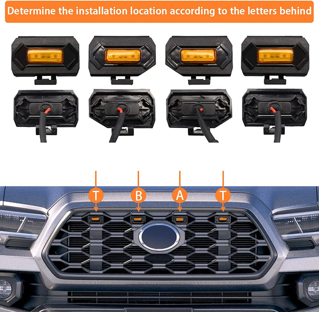 NINTE LED Grill Lights For 2020 2021 2022 Tacoma TRD Off Road & Sport OEM Grille Amber Light - NINTE