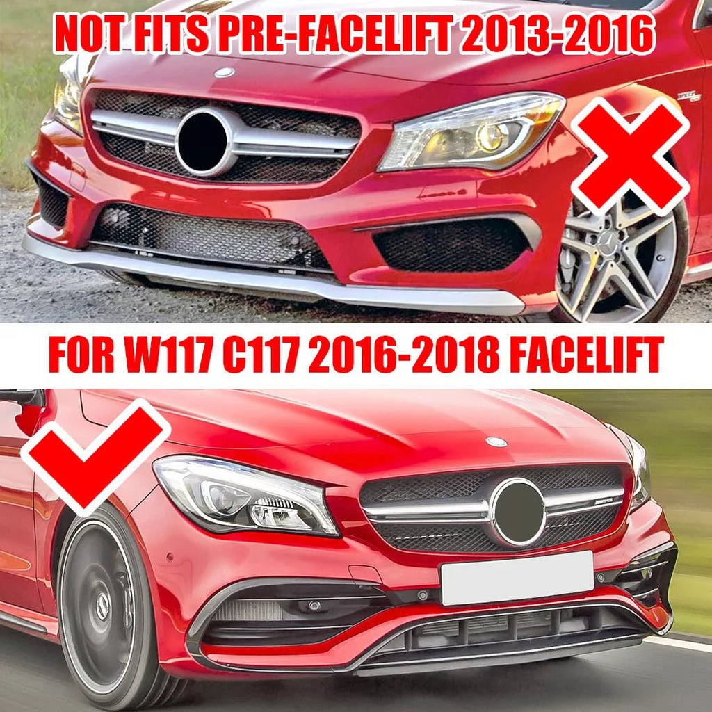 NINTE BRABUS Style Front lip 1pc For 2016 - 19 Mercedes - Benz W117 C117 CLA AMG - NINTE