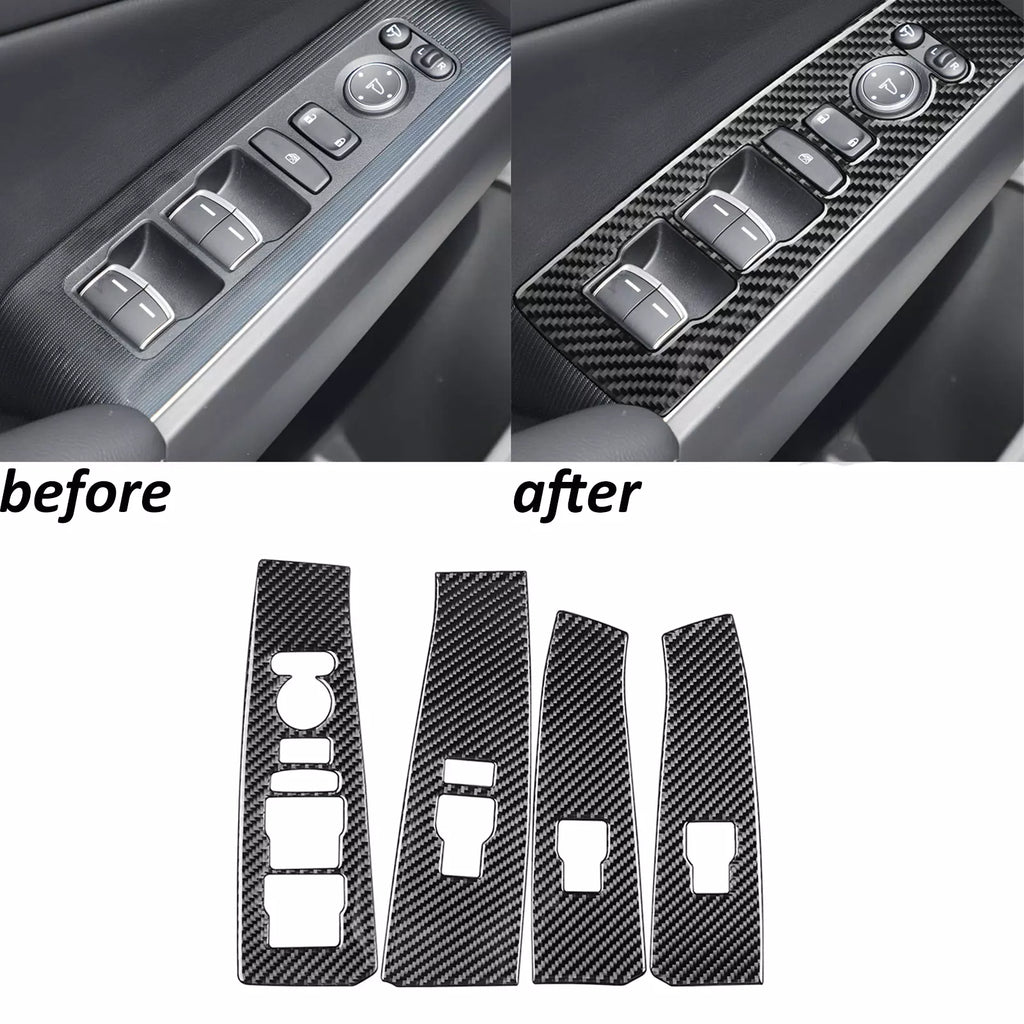 NINTE For 2022-2025 11th Gen Honda Civic Window Lift Panel Switch Cover Trim ABS Carbon Fiber