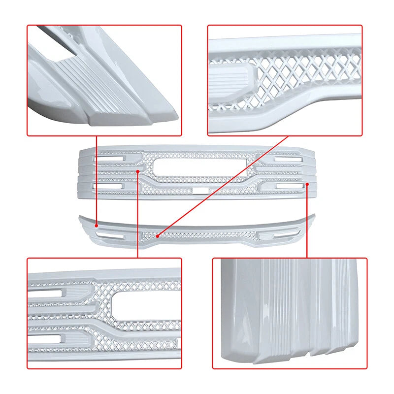 NINTE For 2022-2025 GMC Sierra 1500 AT4 SLT Grille Cover ABS Mesh Style with Camera Hole Non-replacement