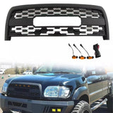 NINTE For 2003-2006 TOYOTA Tundra Grill & W/LED Lights Black Front Bumper Grille