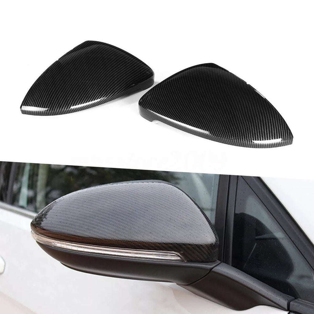 NINTE For VW Golf 7 MK7 GTi GTD Side Mirror Cap Housing / Mirror Cover Carbon Fiber 2Pcs