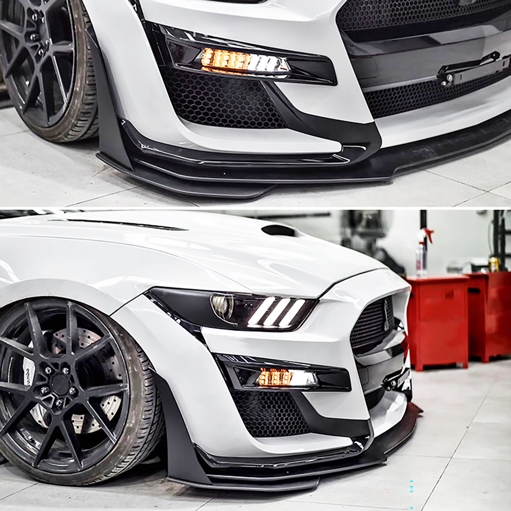 NINTE Front Lip For 2015-2017 Ford Mustang GT500 Style Front Bumper Cover