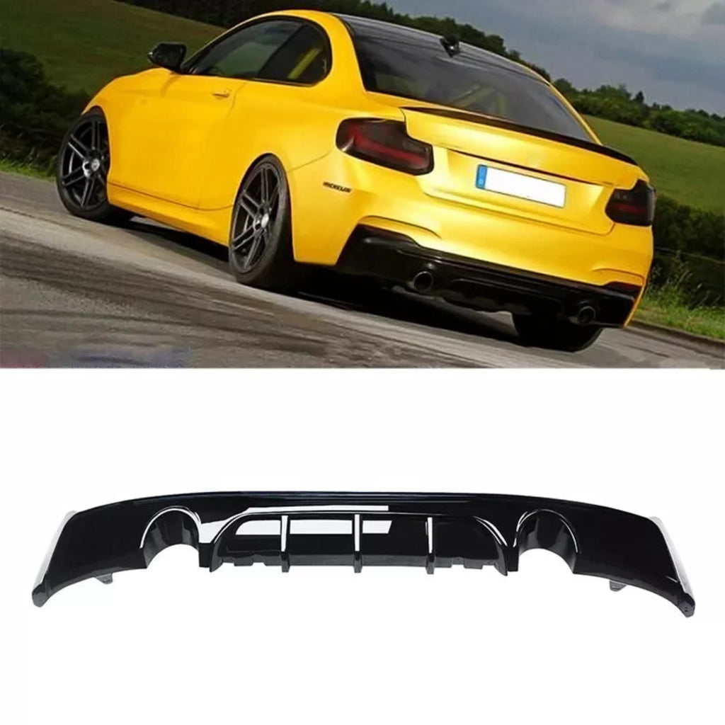 NINTE  For BMW 2014-2021 F22 2 Series M Performance Rear Diffuser Rear Bumper Lip ABS