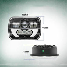 Cargar imagen en el visor de la galería, NINTE 2PCS 120W 5x7 / 7x6 LED Hi-Lo DRL H6054 Headlight